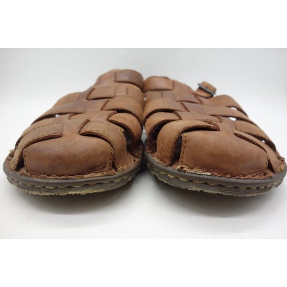 Born Logo Brown Leather Buckle Slip On Sandals Shoes Men's 46 / 12 - Picture 8 of 10